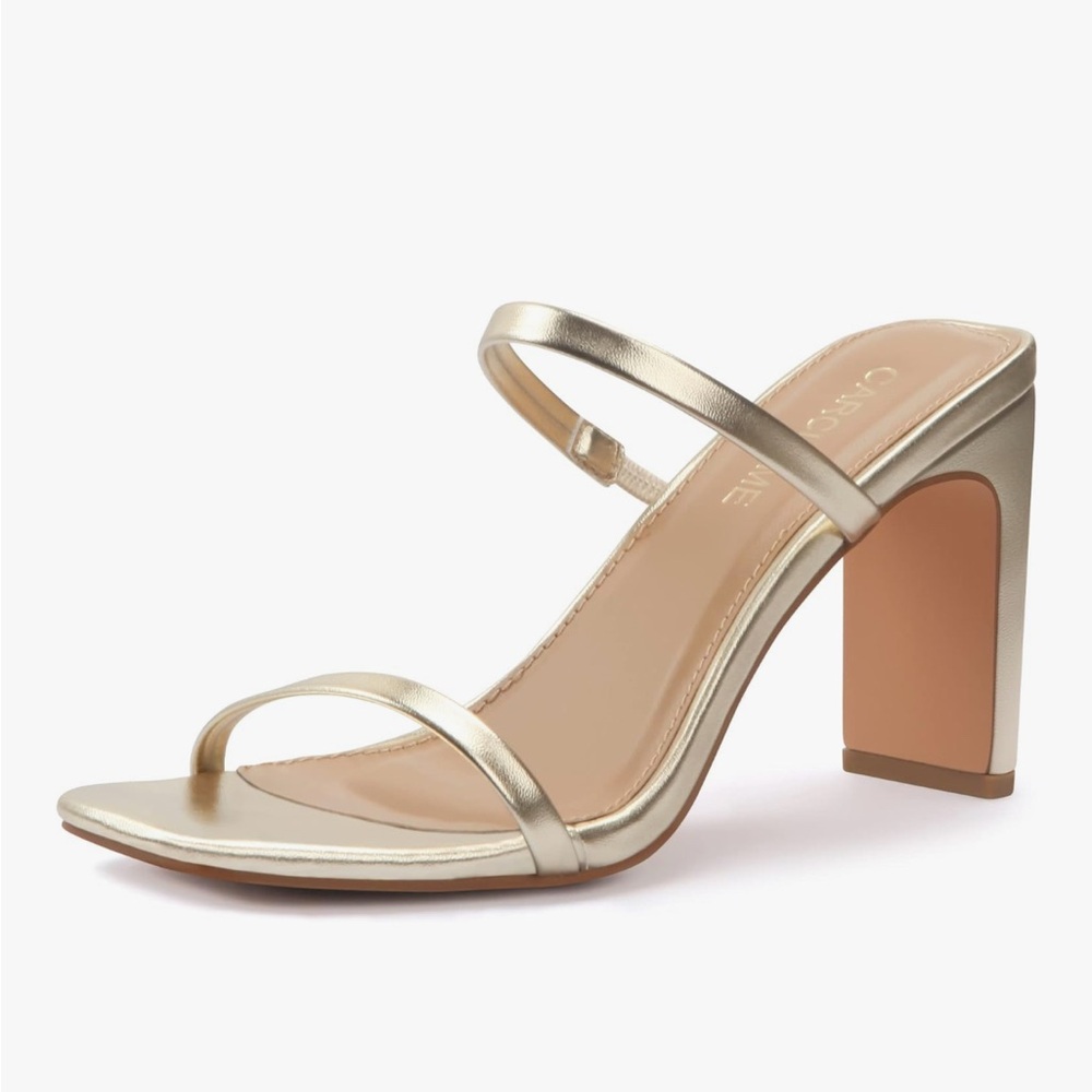 Amazon Gold Double Strap Heels